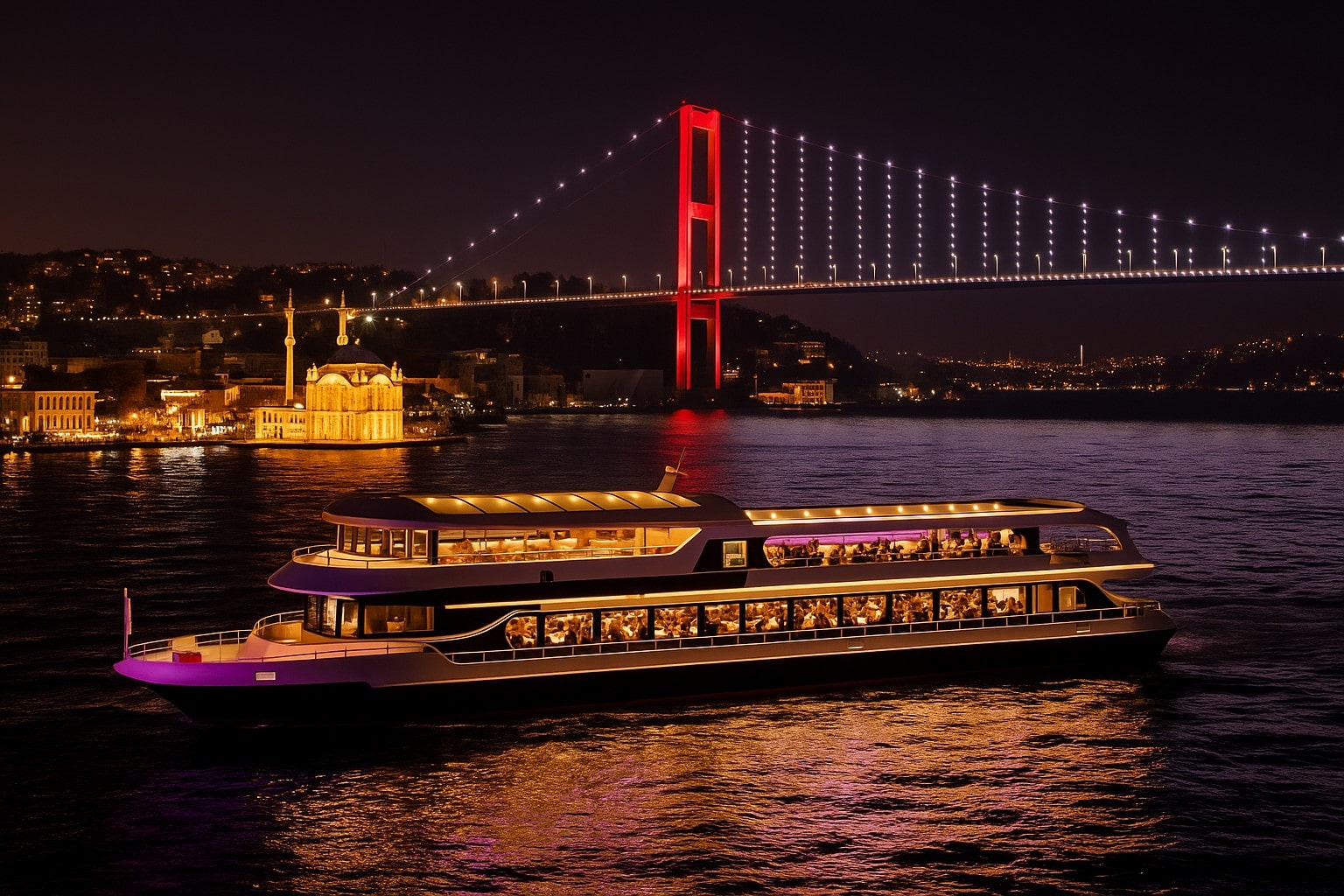 Istanbul Luxury Bosphorus Dinner Cruise with Live Entertainment