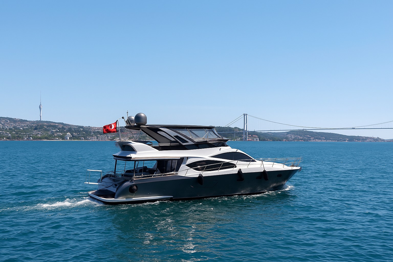 Private Bosphorus Yacht Cruise with Guide, Drinks & Hotel Transfer